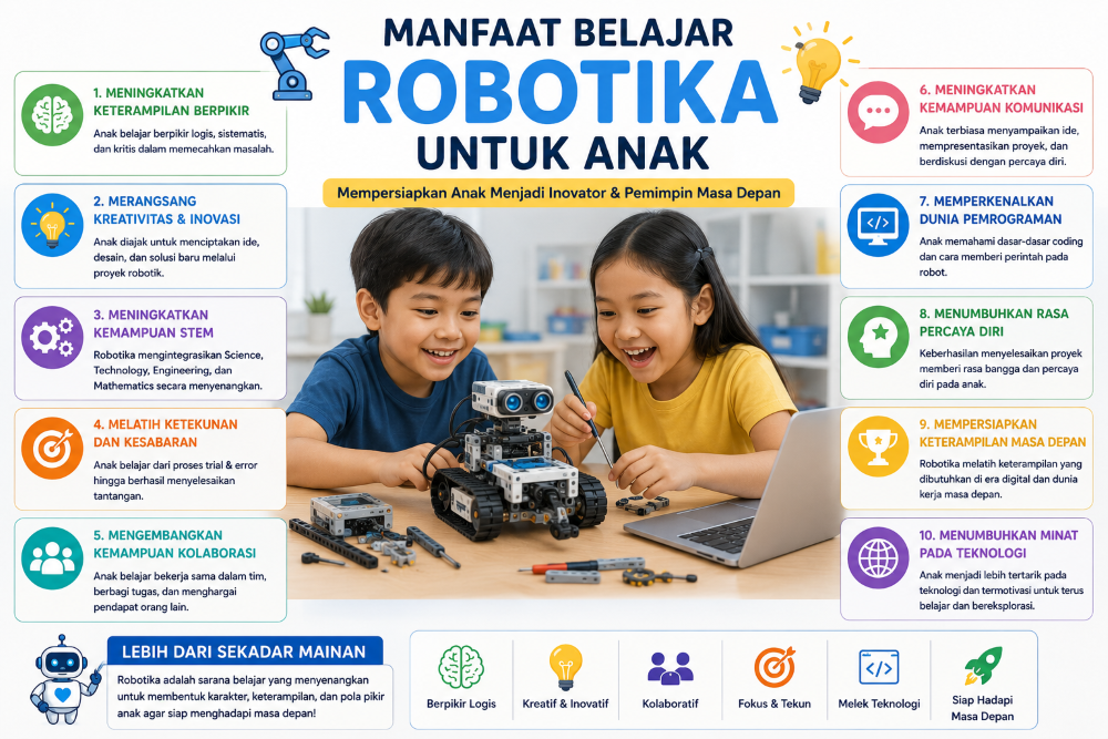 robotika anak, manfaat robotika, STEM anak, ekskul robotik